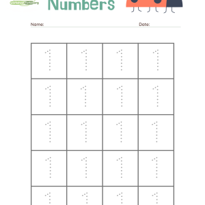 Number Worksheet tracing number worksheet number 1