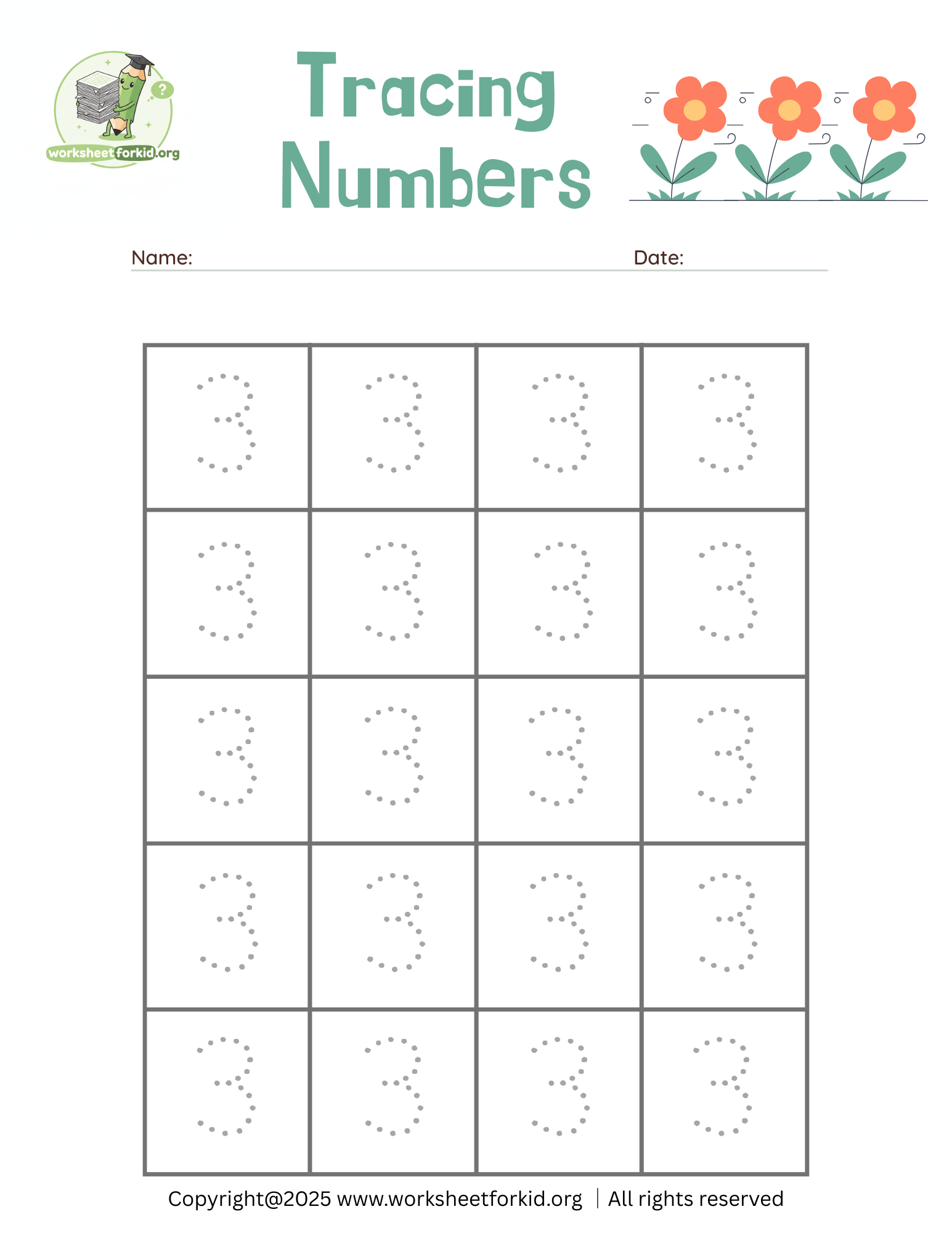 tracing number worksheet number 1 tracing number worksheet number 3